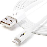 StarTech.com 2m (6ft) Long White AppleÂ&reg; 8-pin Lightning Connector to USB Cable for iPhone / iPod / iPad - First End: 1 x 4-pin USB Type A - - 1