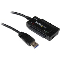 StarTech.com USB 3.0 to SATA or IDE Hard Drive Adapter Converter - 1 x USB 3.0 Type A - Male - 1 x Power, 1 x 7-pin SATA - Female, 1 x 44-pin IDC IDE