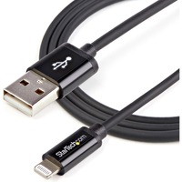 StarTech.com 1m (3ft) Black AppleÂ&reg; 8-pin Lightning Connector to USB Cable for iPhone / iPod / iPad - First End: 1 x 4-pin USB Type A - Male - 1