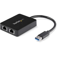 StarTech.com Gigabit Ethernet Adapter for PC - 10/100/1000Base-T - Desktop - USB - 2 Port(s) - 2 - Twisted Pair