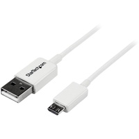 StarTech.com 2m White Micro USB Cable - A to Micro B - First End: 1 x 4-pin USB 2.0 Type A - Male - Second End: 1 x 5-pin Micro