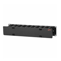APC by Schneider Electric Cable Organizer - Black - 1 Each Pack - Cable Manager - 2U Rack Height x 19" Panel Width