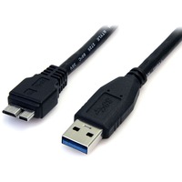StarTech.com 0.5m (1.5ft) Black SuperSpeed USB 3.0 (5Gbps) Cable A to Micro B - M/M - Connect a USB 3.0 Micro USB external hard drive to your - USB B