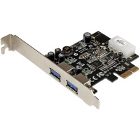 StarTech.com USB Adapter - PCI Express x1 - Plug-in Card - Black - TAA Compliant - 2 Total USB Port(s) - 2 USB 3.0 Port(s) - PC,