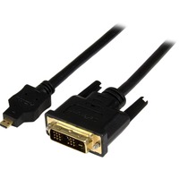 StarTech.com 3ft (1m) Micro HDMI to DVI Cable, Micro HDMI to DVI Adapter Cable, Micro HDMI Type-D to DVI-D Monitor/Display Converter Cord~1m (3ft) to