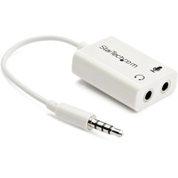 StarTech.com 3.5mm 4 Position to 2x 3 Position 3.5mm Headset Splitter Adapter M/F - White - First End: 1 x Mini-phone Stereo Audio - Male - Second 2
