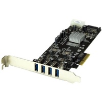 StarTech.com USB Adapter - PCI Express x4 - Plug-in Card - 4 Total USB Port(s) - 4 USB 3.0 Port(s) - PC, Linux
