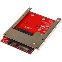StarTech.com Drive Bay Adapter for 2.5" SATA/600 - Serial ATA/600 Host Interface Internal - Red - TAA Compliant - 1 x SSD Supported - 1 x Total Bay