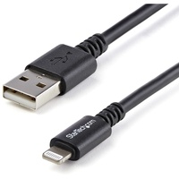 StarTech.com 3m (10ft) Long Black Apple 8-pin Lightning Connector to USB Cable for iPhone / iPod / iPad - First End: USB - Second End: 8-pin -