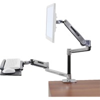 Ergotron WorkFit-LX Desk Mount for Flat Panel Display, Keyboard, Mouse - Polished Aluminum - Height Adjustable - 106.7 cm (42") Screen Support - kg -