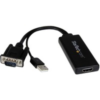 StarTech.com VGA to HDMI Adapter with USB Audio & Power - Portable VGA to HDMI Converter - 1080p - 1 x 15-pin HD-15 - Male, 1 x 4-pin USB Type A - -
