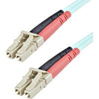 StarTech.com 1m (3ft) LC/UPC to LC/UPC OM3 Multimode Fiber Optic Cable, Full Duplex Zipcord Fiber, 100Gbps, LOMMF, LSZH Fiber Patch Cord - 1m (3.3ft)