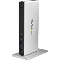 StarTech.com Dual-Monitor USB 3.0 Docking Station - DVI Outputs - Mac & Windows - DVI to VGA & DVI to HDMI Adapters Included - U