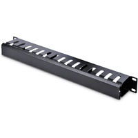 StarTech.com 1U Horizontal Finger Duct Rack Cable Management Panel with Cover - Cable Management Panel - 1U Rack Height x 19" Pa