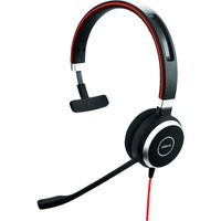Jabra EVOLVE 40 Wired Over-the-head Mono Headset - Monaural - Supra-aural - Noise Cancelling Microphone - Noise Canceling - USB, Mini-phone (3.5mm)