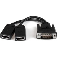 StarTech.com 8" DMS-59 to Dual DisplayPort Adapter Cable, 4K x 2K, DMS 59 pin (M) to 2x DP 1.2 (F) Splitter Y Cable, LFH to 2x DP Monitors - 7.8in to