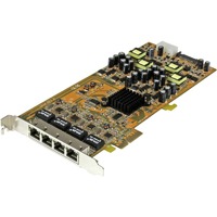 StarTech.com Gigabit Ethernet Card for Computer - 10/100/1000Base-T - Plug-in Card - PCI Express x4 - 4 Port(s) - 4 - Twisted Pair