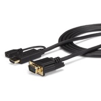 StarTech.com HDMI to VGA Cable - 6 ft / 2m - 1080p - 1920 x 1200 - Active HDMI Cable - Monitor Cable - Computer Cable - First End: 1 x 19-pin HDMI -