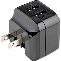StarTech.com Travel USB Wall Charger - 2 Port - Black - Universal Travel Adapter - International Power Adapter - USB Charger - 1 Pack - For iPad, - 5