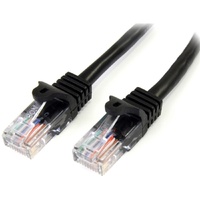 StarTech.com 1 m Black Cat5e Snagless RJ45 UTP Patch Cable - 1m Patch Cord - First End: 1 x RJ-45 Network - Male - Second End: 1