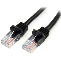 StarTech.com 1 m Black Cat5e Snagless RJ45 UTP Patch Cable - 1m Patch Cord - First End: 1 x RJ-45 Network - Male - Second End: 1 x RJ-45 Network - -