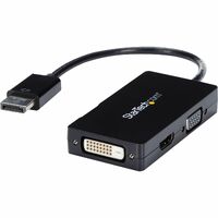 StarTech.com Travel A/V adapter: 3-in-1 DisplayPort to VGA DVI or HDMI converter - 1 x 20-pin DisplayPort Digital Audio/Video Male - 1 x 25-pin DVI-D