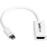 StarTech.com Mini DisplayPort to HDMI Adapter, Active Mini DP to HDMI Video Converter for Monitor/Display, 4K 30Hz, mDP to HDMI Adapter, White - Mini