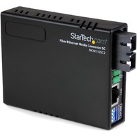 StarTech.com Transceiver/Media Converter - TAA Compliant - 2 Port(s) - 1 x Network (RJ-45) - 1 x SC - Duplex SC Port - Optical Fiber, Twisted Pair -