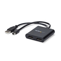 StarTech.com Mini DisplayPort to DisplayPort Multi Monitor Splitter - 2-Port MST Hub - mDP 1.2 to 2x DP MST Hub - 30 Hz to 60 Hz - 3840 × 2160 - 2 m