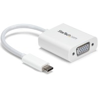 StarTech.com USB-C to VGA Adapter - White - Thunderbolt 3 Compatible - USB C Adapter - USB Type C to VGA Dongle Converter - 1 x 15-pin HD-15 - Female