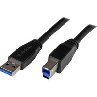 StarTech.com 5m 15 ft Active USB 3.0 (5Gbps) USB-A to USB-B Cable - M/M - USB A to B Cable - USB 3.2 Gen 1 - Connect USB 3.0 devices up to 5m away, -
