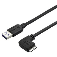StarTech.com 0.5m 20in Slim Micro USB 3.0 (5Gbps) Cable - M/M - USB 3.0 A to Right-Angle Micro USB - USB 3.2 Gen 1 - Position your USB 3.0 Micro with