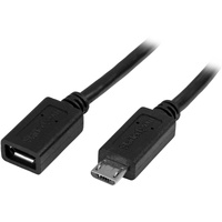 StarTech.com 0.5m 20in Micro-USB Extension Cable - M/F - Micro USB Male to Micro USB Female Cable - Cable for Tablet, Phone, Key
