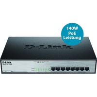 D-Link DGS-1008MP 8 Ports Ethernet Switch - Gigabit Ethernet - 1000Base-T - 2 Layer Supported - Twisted Pair - Shelf Mountable, Rack-mountable,