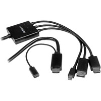 StarTech.com 2m 6 ft HDMI, DisplayPort or Mini DisplayPort to HDMI Converter Cable - HDMI, DP or Mini DP to HDMI Adapter - 1 x 20-pin DisplayPort - 1