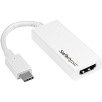 StarTech.com USB C to HDMI Adapter - 4K 30Hz - USB 3.1 Type-C to HDMI Adapter - USB-C to HDMI Dongle - Monitor Adapter - White (CDP2HDW) - First End: