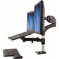 StarTech.com Laptop Monitor Stand, Computer Monitor Stand, Articulating, VESA Mount Monitor Desk Mount, For up to 27"(17.6lb/8kg) Displays - Height -