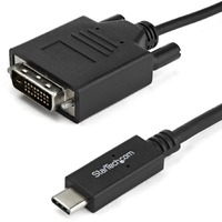 StarTech.com 3.3 ft / 1 m USB-C to DVI Cable - USB Type-C Video Adapter Cable - 1920 x 1200 - Black - First End: 1 x 25-pin DVI-D Digital Video - - 1