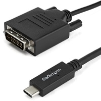 StarTech.com 6.6 ft / 2 m USB-C to DVI Cable - USB Type-C Video Adapter Cable - 1920 x 1200 - Black - First End: 1 x 25-pin DVI-