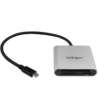 StarTech.com USB 3.0 Flash Memory Multi-Card Reader / Writer with USB-C - SD microSD and CompactFlash Card Reader w/ Integrated USB-C Cable - to/from