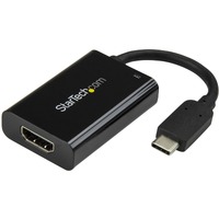 StarTech.com USB C to HDMI 2.0 Adapter 4K 60Hz with 60W Power Delivery Pass-Through Charging - USB Type-C to HDMI Video Converter - Black - 1 x Type