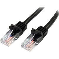 StarTech.com 0.5m Black Cat5e Patch Cable with Snagless RJ45 Connectors - Short Ethernet Cable - 0.5 m Cat 5e UTP Cable - Make Fast Ethernet with PoE