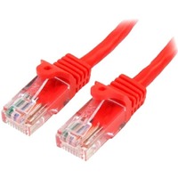 StarTech.com 0.5m Red Cat5e Patch Cable with Snagless RJ45 Connectors - Short Ethernet Cable - 0.5 m Cat 5e UTP Cable - Make Fast Ethernet with PoE -