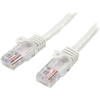 StarTech.com 0.5m White Cat5e Patch Cable with Snagless RJ45 Connectors - Short Ethernet Cable - 0.5 m Cat 5e UTP Cable - Make Fast Ethernet with PoE