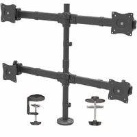 StarTech.com Desk Mount Quad Monitor Arm, 4 VESA Displays up to 27" (17.6lb/8kg), Ergonomic Height Adjustable Articulating Pole Mount - Height - 4 -