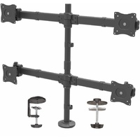 StarTech.com Desk Mount Quad Monitor Arm, 4 VESA Displays up to 27" (17.6lb/8kg), Ergonomic Height Adjustable Articulating Pole