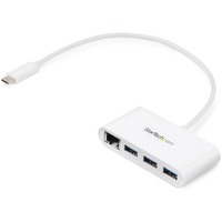 StarTech.com USB/Ethernet Combo Hub - USB 3.0 Type C - External - White - UASP Support - 3 Total USB Port(s) - 3 USB 3.0 Port(s)1 Network (RJ-45) -