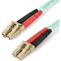 StarTech.com 1m (3ft) LC/UPC to LC/UPC OM4 Multimode Fiber Optic Cable, 50/LOMMF/VCSEL Zipcord Fiber, 100G, LSZH Fiber Patch Cord 