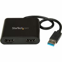 StarTech.com USB 3.0 to Dual HDMI Adapter, 1x 4K & 1x 1080p, External Graphics Card, USB Type-A Dual Monitor Display Adapter, Windows Only - 9-pin A