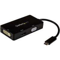 StarTech.com USB-C Multiport Video Adapter - 3-in-1 USB Type-C Video Adapter - USB-C to VGA, DVI, HDMI - 4K 30 Hz - CDPVGDVHDBP - 3-IN-1 USB C USB C